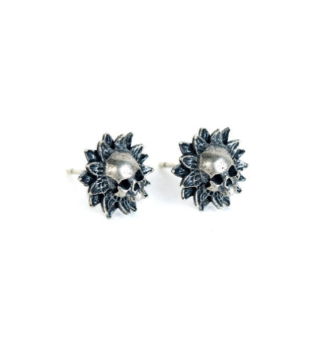 Wholesale Whole-body fashion sunflower skull creative earrings sunflower personality ear jewelry